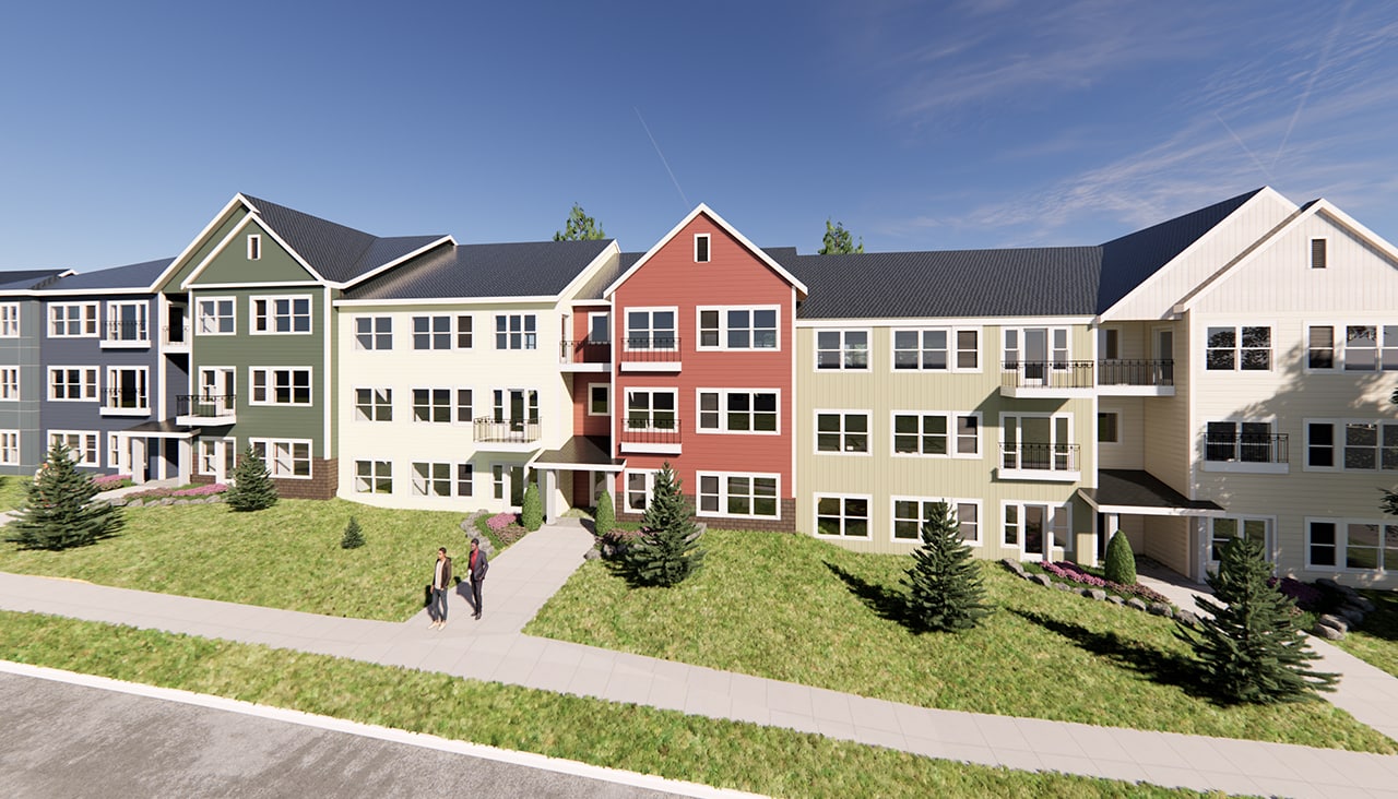 Jenny Wren Apartments. Sun Prairie Wisconsin. Project rendering. Affordable by design project.