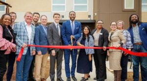 Photo: Atlanta Mayor Andre Dickens, city council members, and financial partners gathered at the ribbon cutting of Residences at Westview, a 60-unit affordable housing community.